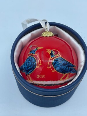 2010 Dillard's 4 Four Calling Birds 12 Days of Christmas Ornament  Painted Glass