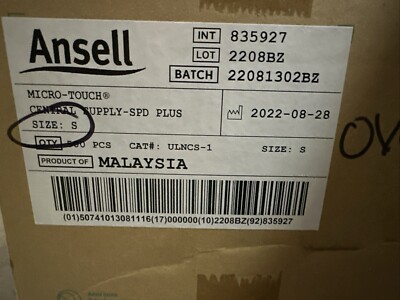 (500 Gloves)Ansell Micro-Touch Central Supply-SPD Plus 16'' Nitrile Gloves SMALL