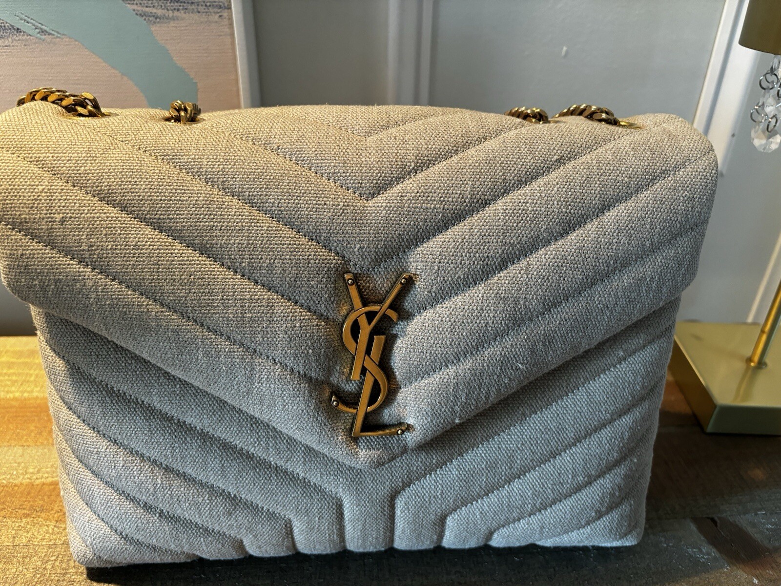 SAINT LAURENT Lino trapuntato YSL LouLou in ""Y