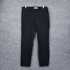 Old Navy Pants Womens Pixie 4 Regular Black Straight Leg Polka Dots Flat Front