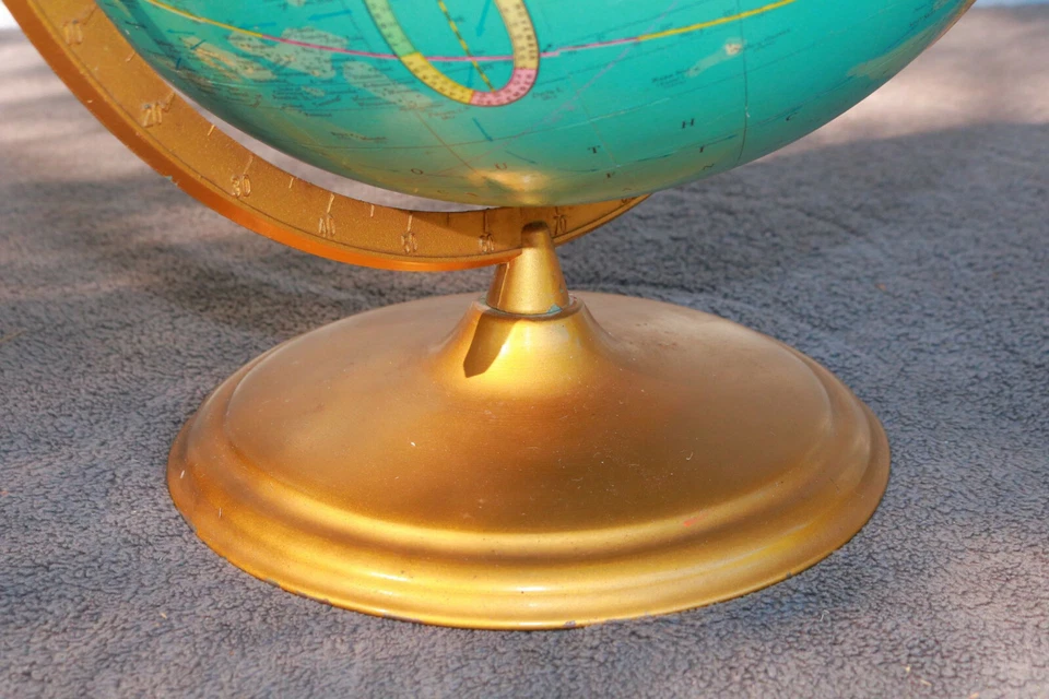 Globo terráqueo vintage World Globe 16" altura total 12" CRAMS alcance-o-esfera sistema operativo antiguo de EE. UU. Foto 3 de 4