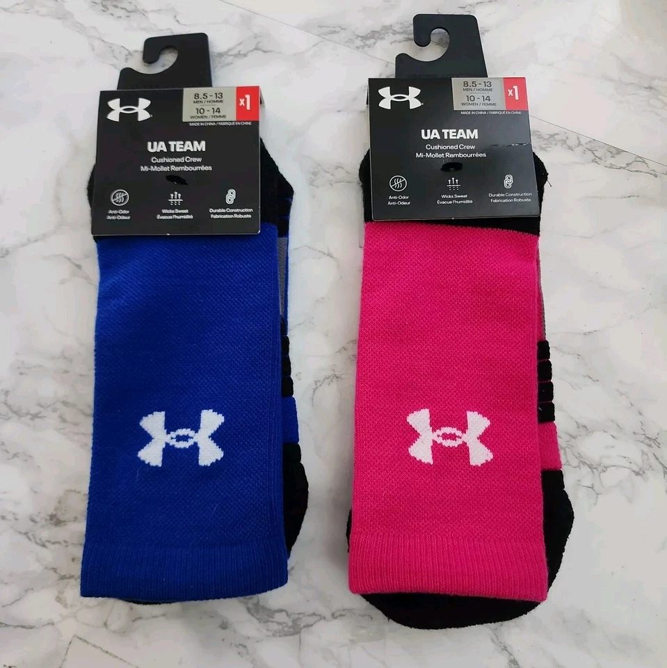 2 Pares Under Armour UA Fútbol Acolchado Tripulación Talla HOMBRE 8.5 - 13 Foto 4 de 4