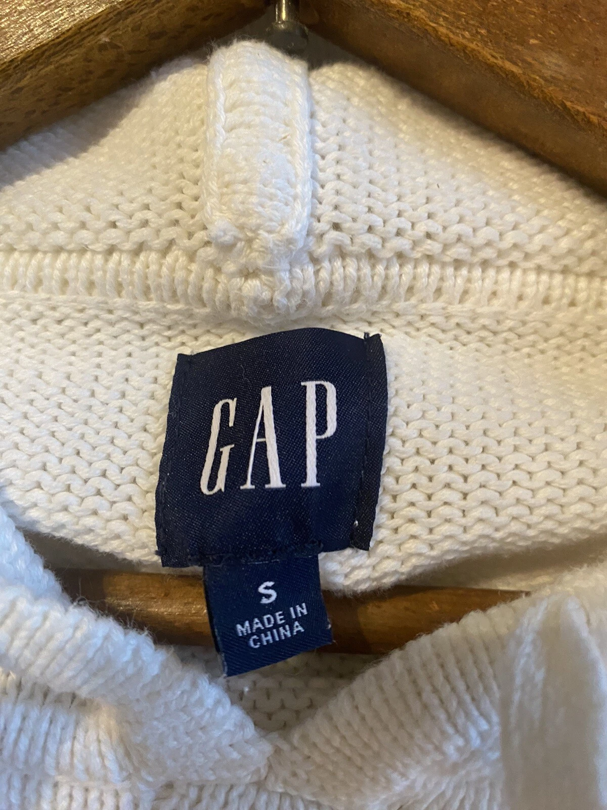 OFF WHITE Gap maglione pullover cappuccio bianco sporco taglia S