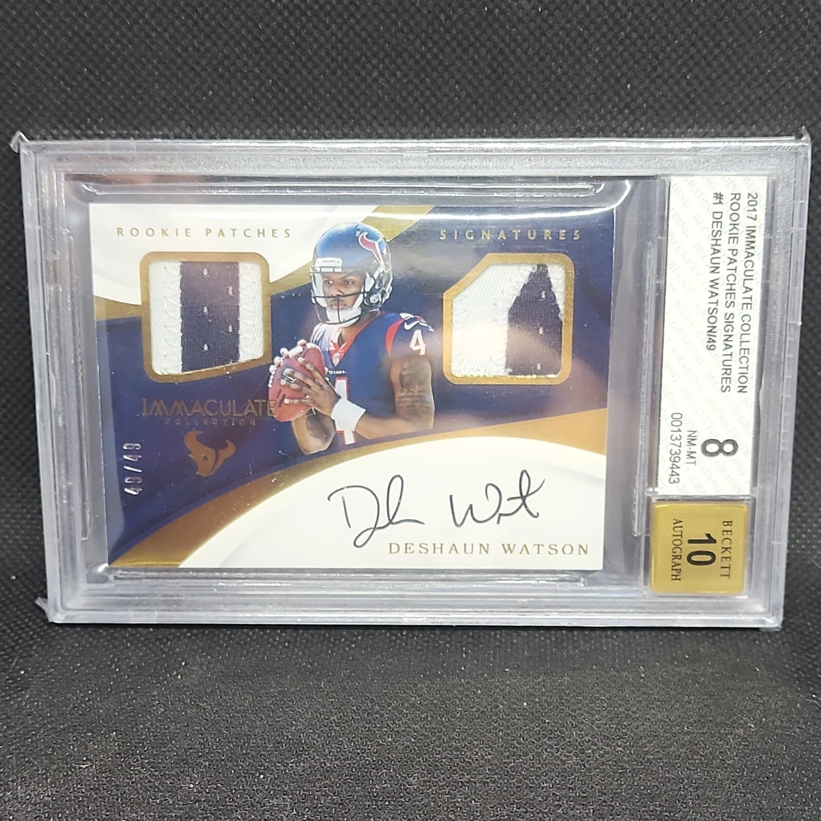 Deshaun Watson Panini Immaculate Collection Rookie Patches Signatures #ISDW Base