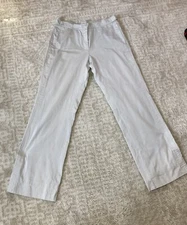 Max Mara Holt Renfrew Made In Italy White Cotton Size S Women's Pants comfy