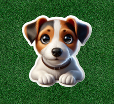Cute Jack Russell Terrier puppy dog vinyl sticker decal - many sizes available