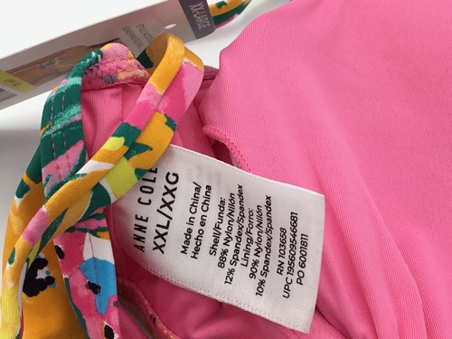 ANNE COLE Limited Edition Ladies XXL 2x Large Swim V-Wire Floral Bikini Top NEW - Bild 6 von 8