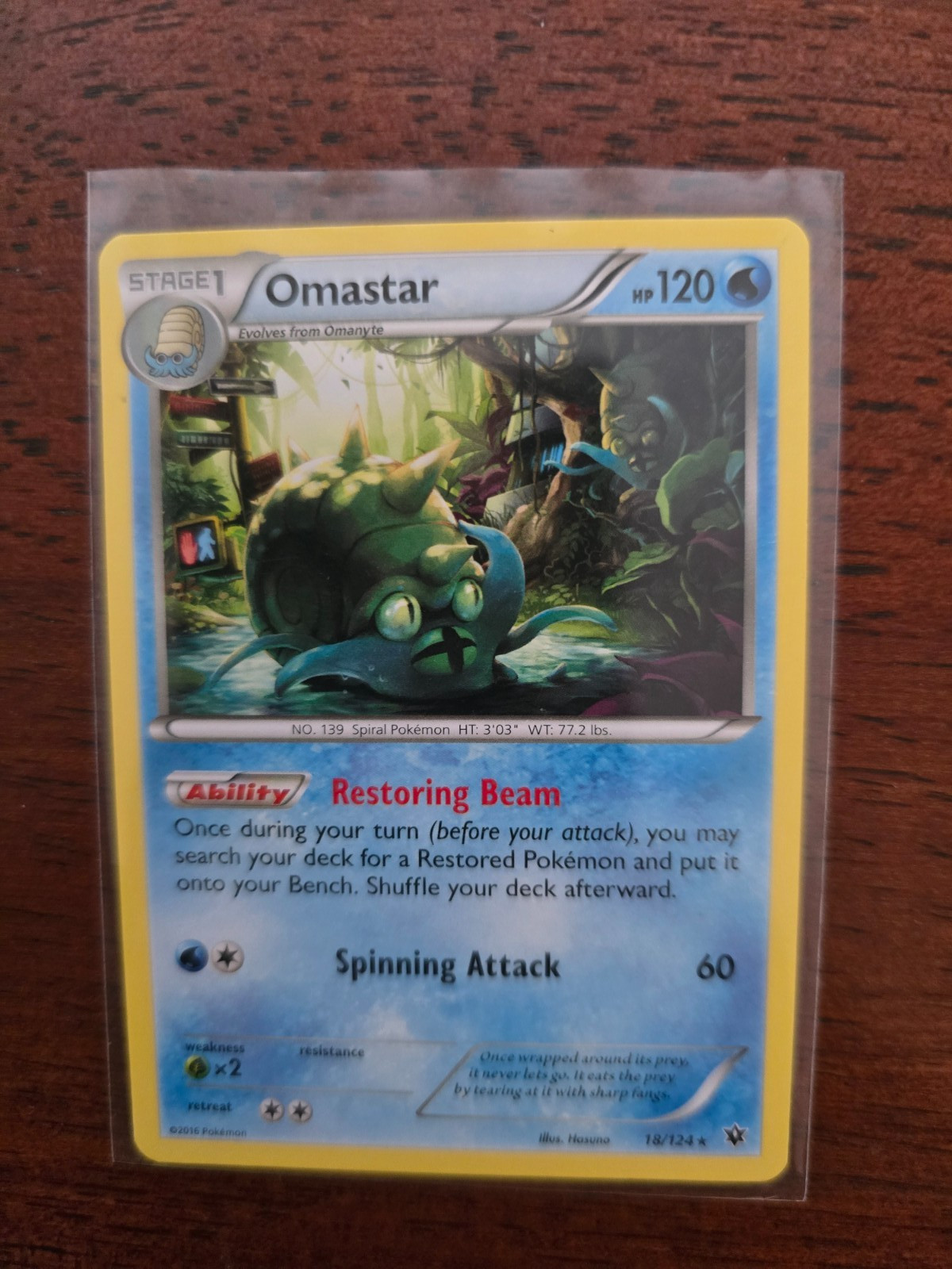 Pokemon XY Fates Collide #18/124 Omastar Rare NM