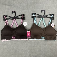 Justice Sports Bras Girls 38 Lot of 4 Racerback Convertible Back Love 2-Pack NEW