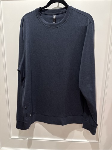 Vuori Ponto Performance Crew Neck Pullover Men's XLARGE Blue Activewear Pocket - Picture 9 of 11