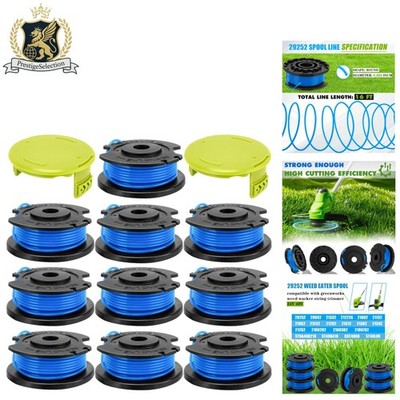 High-Performance 0.065'' Greenworks Trimmer Replacement Spools - 10 Spools + Caps