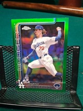 2025 Topps Chrome Justin Wrobleski RC  Green Refractor Rookie 14/99 