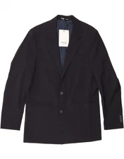 SELECTED Mens 2 Button Blazer Jacket UK 38 Medium Navy Blue Polyester CK04