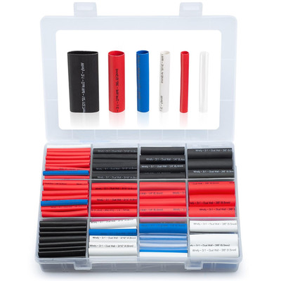 Wirefy Heat Shrink Tubing Kit 275 PCS - 3:1 Ratio Adhesive Lined, Wire Shrink Wr