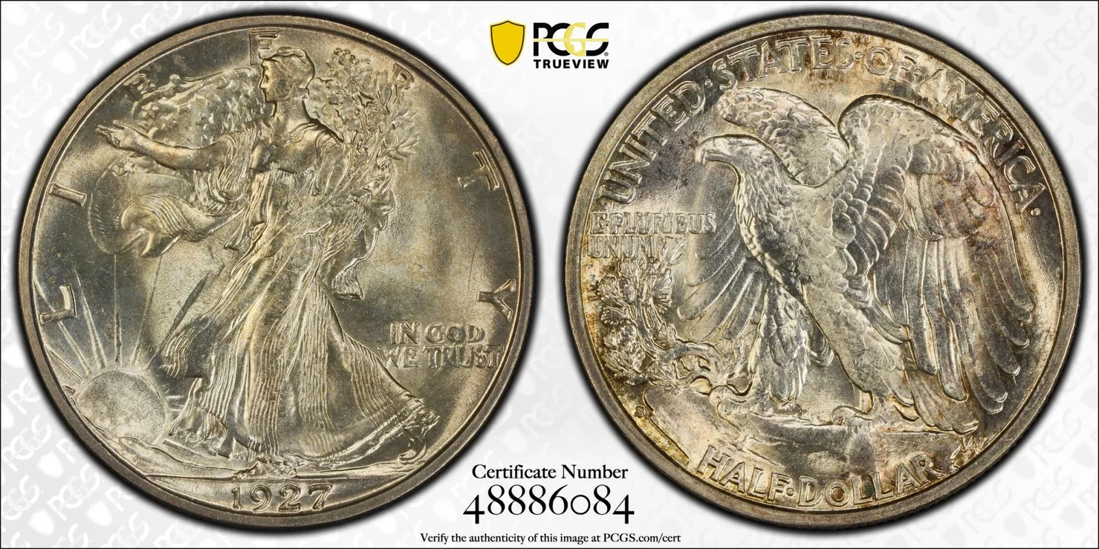 1927-S Walking Liberty Half Dollar PCGS MS65