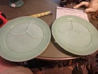 2X -2 vintage  fire king 9 1/2" JADITE divided plate i has minor rib chip.