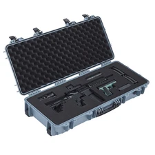 Uimoso Durable Waterproof Rifle Case with Customizable Foam Insert - Grey