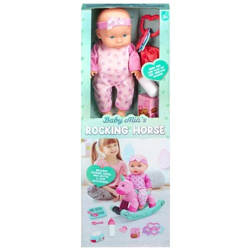 Baby Mia's Rocking Horse Doll Playset With Accessories Perfect Gift For Kids