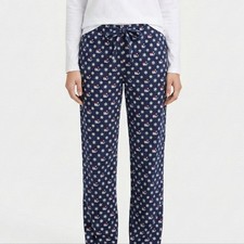 Vineyard Vines Christmas Whale Pajama Pants XS Navy Blue Snowflake Santa Hat