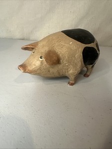 Folk Art Pig 7” X 4” x 4” Funky Fun Design Farmyard  Decor