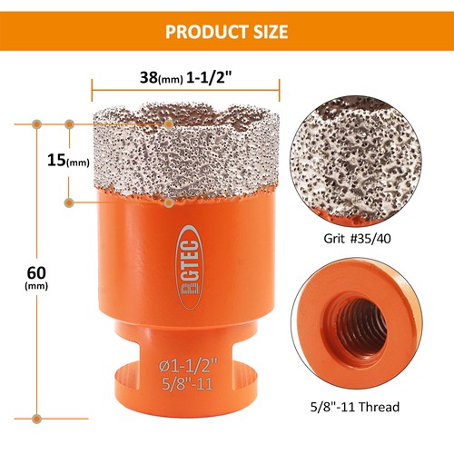 1pc 38mm 5/8 Diamond Drilling Core Bit Cut Stone Ceramic Granite Cutter Hole Saw - Picture 3 of 10