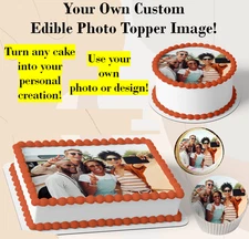 Custom Edible Photo Topper for Cakes, Cupcakes, Cookies and more! Use any image!
