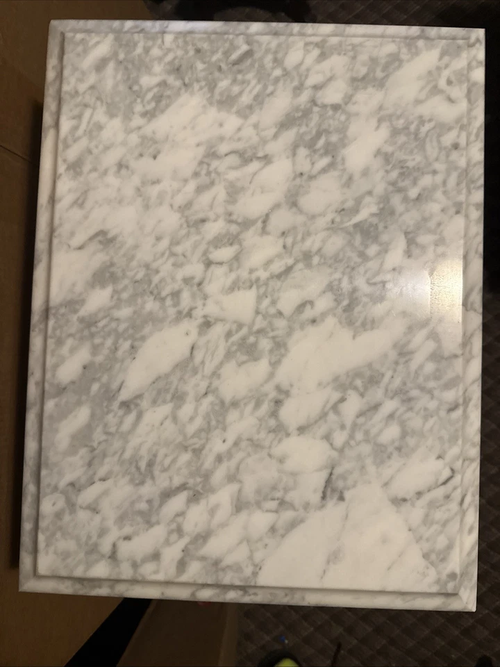 Vintage Mahogany Lyre Marble Top End Table Italy Mark Local Pickup - Image 3 of 4