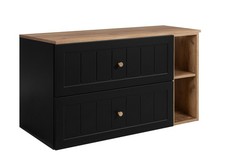 Waschbeckunterschrank Waschtischunterschrank 80 cm Landhaus GUSTO Schwarz/Braun