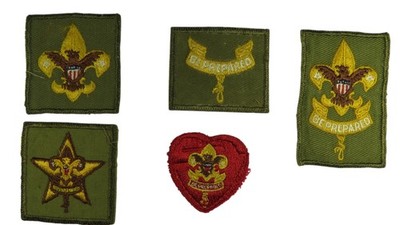 1950s-60s Boy Scouts Complete Rank Set Tenderfoot - Life Patch WORN (WSJ1083)