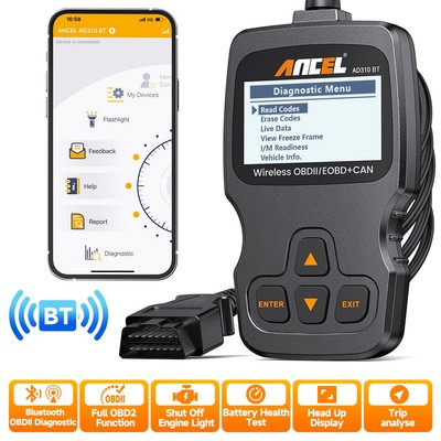 For iphone Android Code Reader Engine Check Bluetooth OBD2 Scanner ANCEL AD310BT