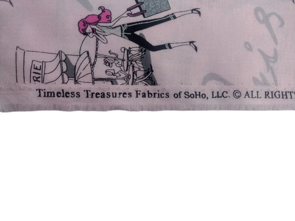 Timeless Treasures of Soho Pink Paris Fabric 45 x 75 Fancy Girl C3623 Travel - Image 4 of 4