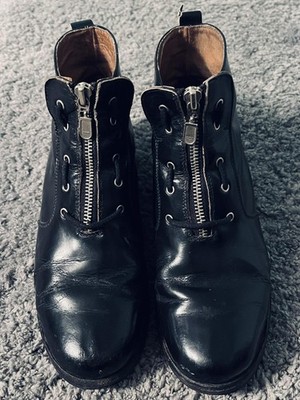 Vintage Gianni Barbato Xenos Boots Womens Size 6 Leather Ankle YKK Zip Italy 80s