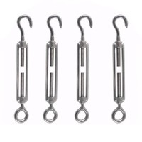 Spannschloss Edelstahl Drahtseilspanner Haken ÖSen Seilspanner Outdoor 4 StüCk