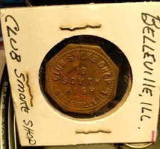 Belleville Illinois Trade Token Club Smoke GF 5&cent; In Trade 