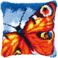 Latch Hook Butterfly Cushion Kit &ndash; 40x40 cm, Multi-Colour