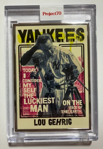 TOPPS PROJECT 70 LOU GEHRIG BY NY NICO ARTIST PROOF A/P 33/51 SILVER FRAME
