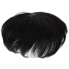 Male Wig Piece Overhead Replacement Block Men Bald Patch Hair Black 13x14 cm