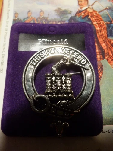 Metal Clan Badge Brooch  "Kincaid " New In Packet Made In Scotland