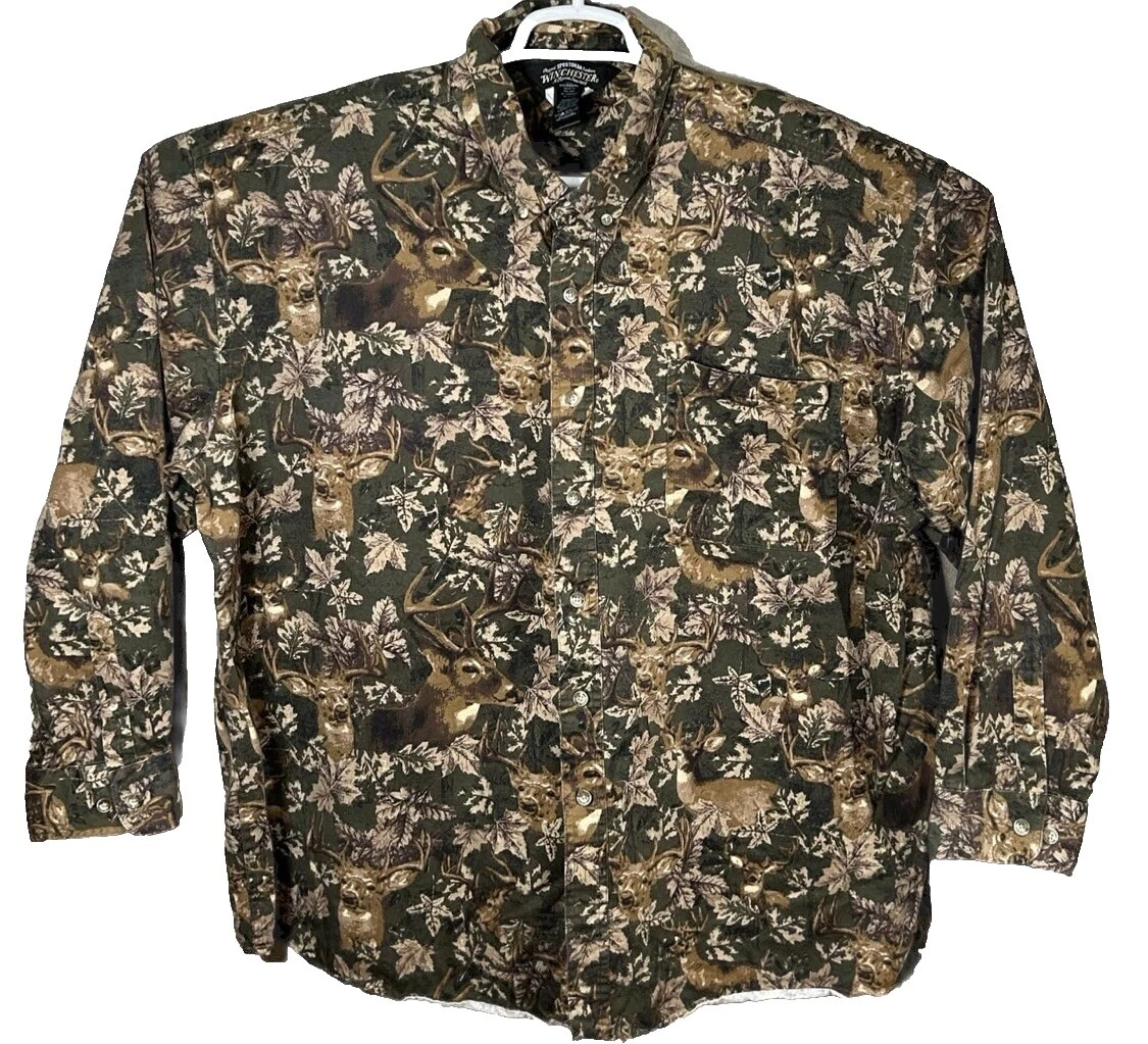 Camuflaje Winchester Regular Fit Camisas Informal Con Botones para hombres