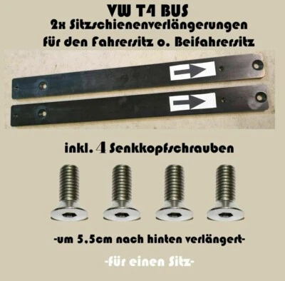 Sitzschienenverlängerung für den VW T4 Bus 2x inkl. Schrauben für 1 Sitz - Bild 1 von 3