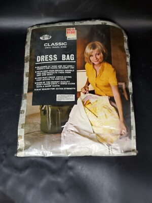 Vintage  Sealed TRAVEL Vinyl DRESS BAG from Action 24'' Wide 50'' Long *R