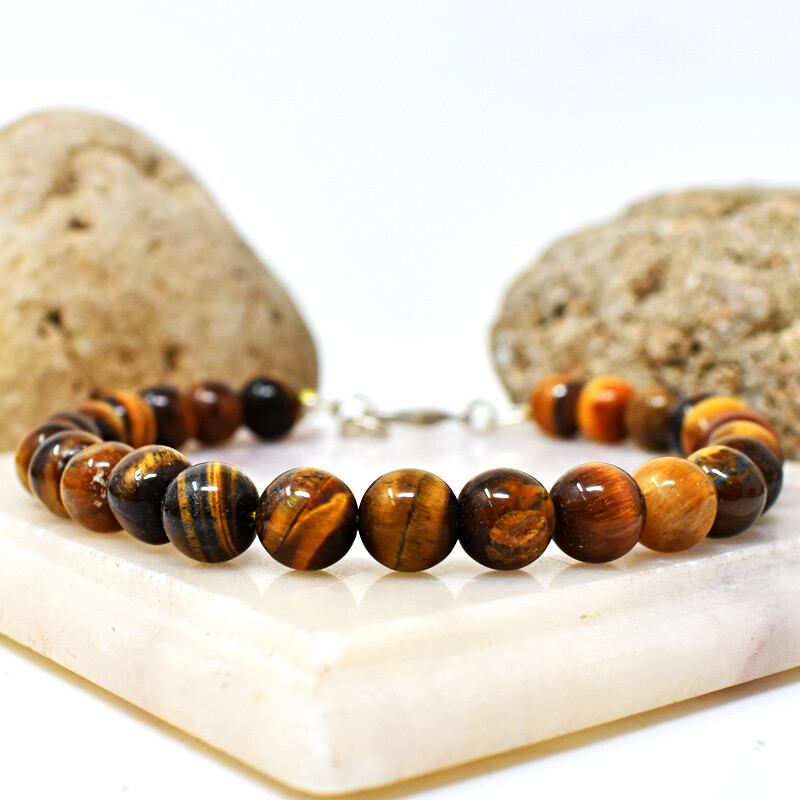 112.00 Cts Natural 7 Inches Long Golden Tiger Eye Round Beads