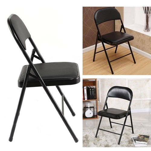 Leather Folding Chair Foldable Computer Party Meeting Room Home Office Chairs UK - Picture 12 of 12