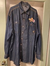 Vintage Men's L Rocawear Denim Embroidered Logo Old School Jean Jacket SZ 2X