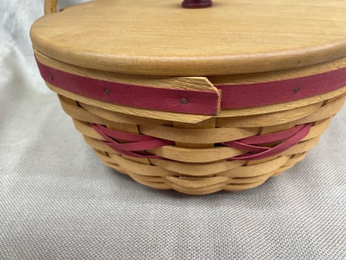 Longaberger Popcorn Basket Liner Protector Lid Christmas Collection 1999 Edition - Picture 14 of 20