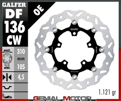 Galfer Disque de Frein Devant WAVE FIXED GROOVED 190x3,6mm APRILIA