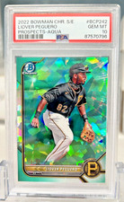 2022 Liover Peguero Bowman Chrome Prospect Sapphire Aqua /99 #BCP-242 PSA 10