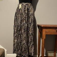 Vintage JH Collectibles Paisley Maxi Pleated Skirt 14 New With Tags Union Made
