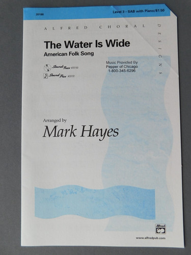 The Water is Wide - 2001 sheet music - SAB Vocal & Piano - Mark Hayes - Am Folk