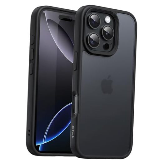 Matte Case for iPhone 16 Pro 6.3-Inch, Shockproof Military Grade Drop Black